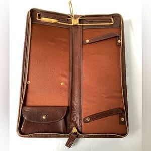 Vintage COLE HAAN neck tie travel case - MCM Italian leather and brass!